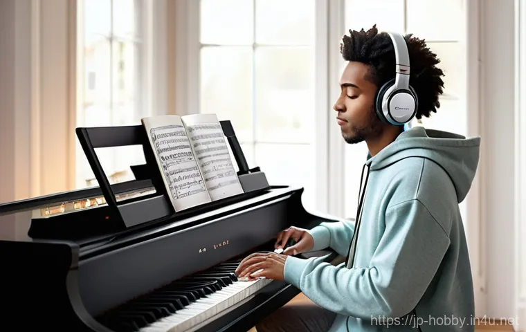 악기 구매 가이드 - **Prompt 1: Excitement of Choosing a First Guitar**
    A brightly lit and inviting music store. In ...